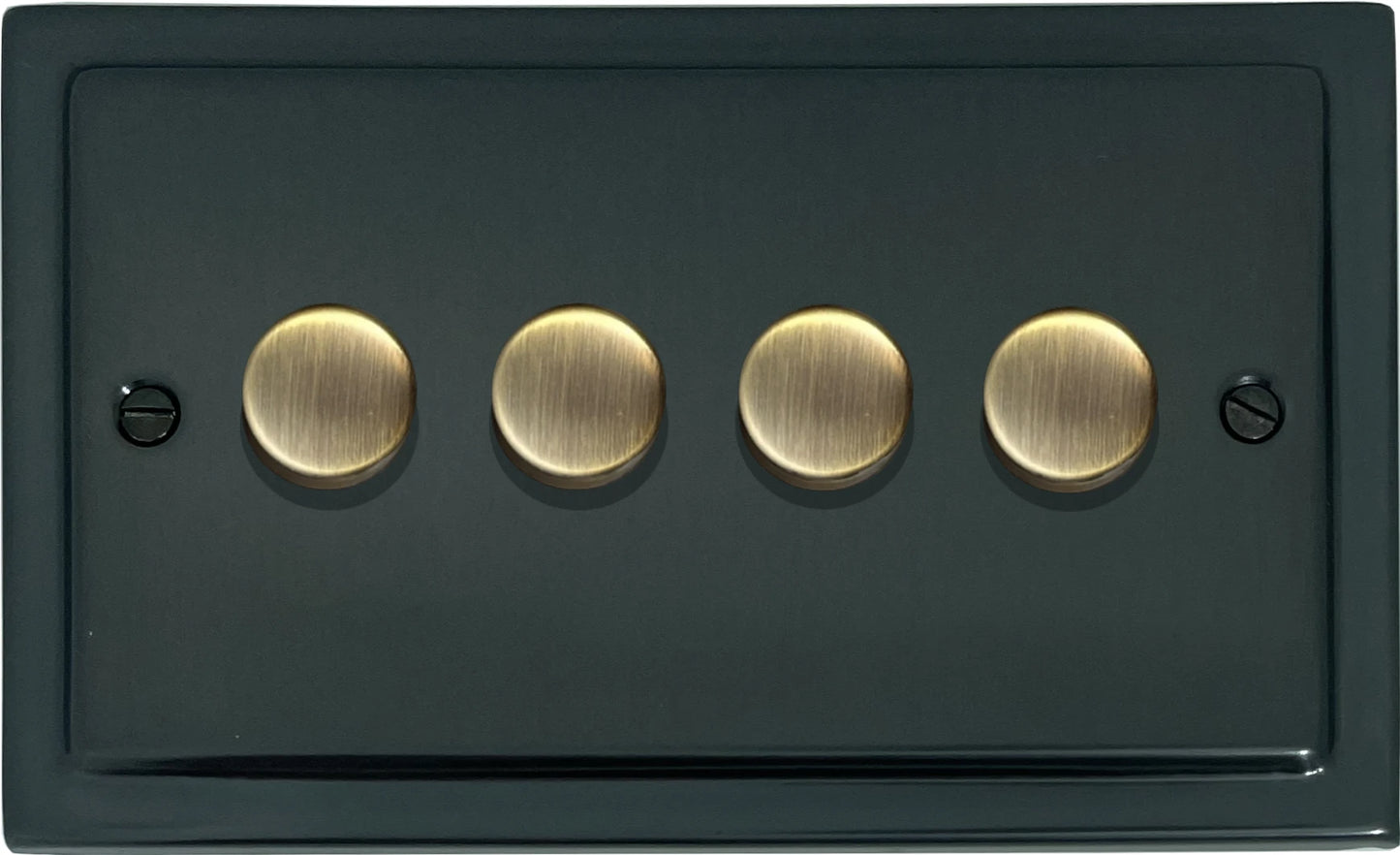 Victorian Black Bronze 4 Gang  LED Dimmer