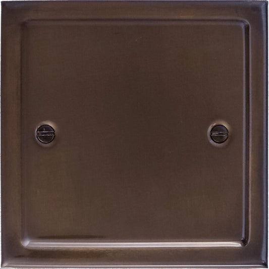 Victorian Medium Bronze 1 Gang Blank Plate