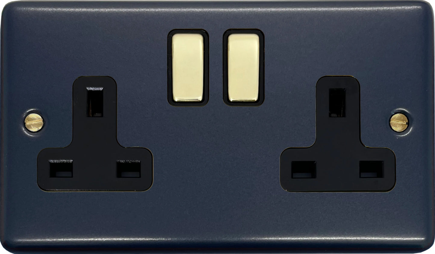 Contour  Blue  2 Gang Socket