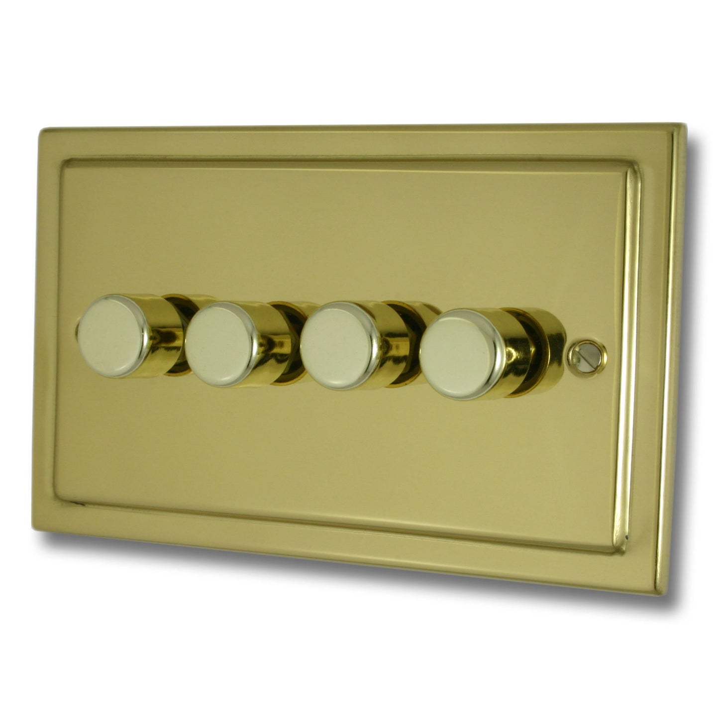 Victorian Polished Brass 4 Gang LED Dimmer