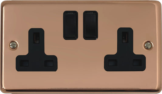 Contour  Bright Copper  2 Gang Socket