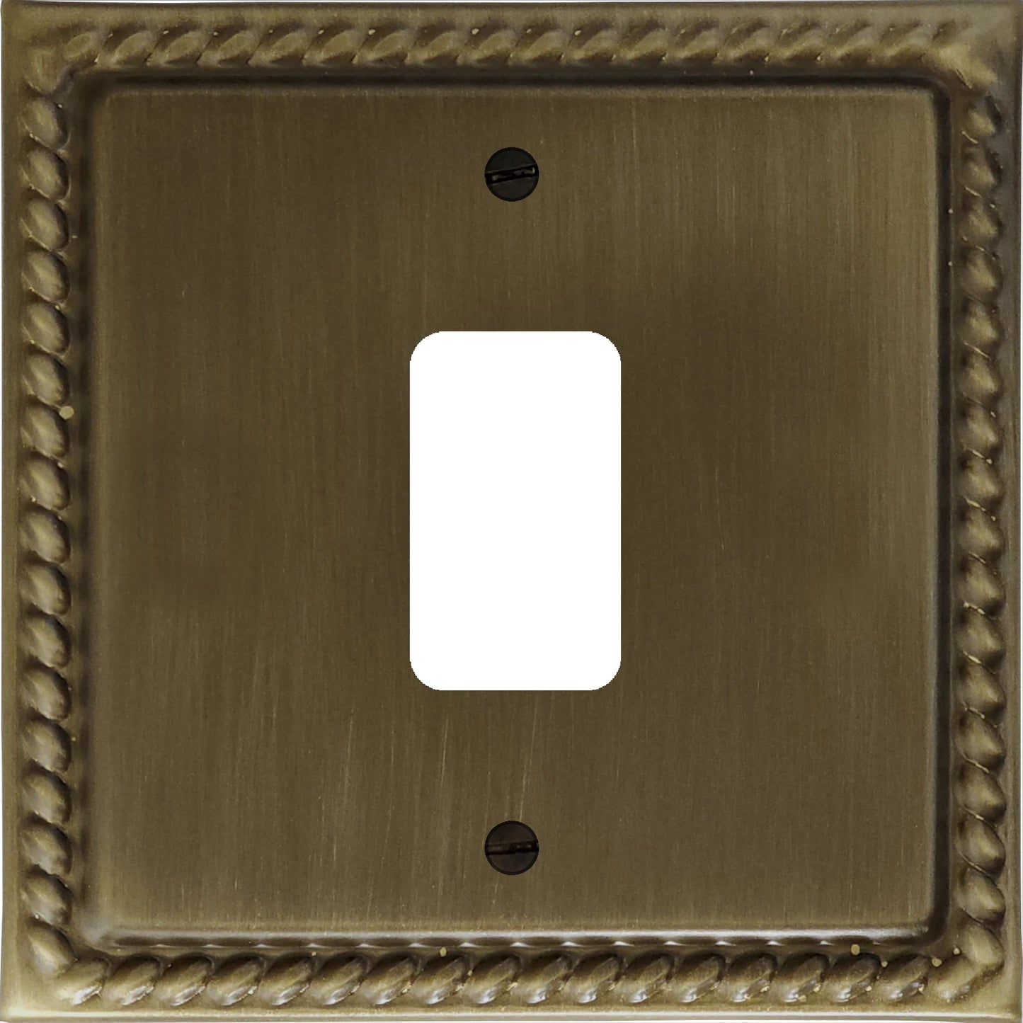 Georgian Antique Brass 1 Gang Grid Plate