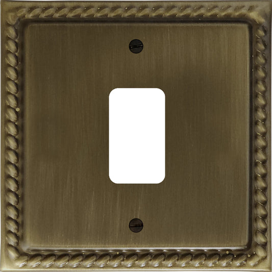 Georgian Antique Brass 1 Gang Grid Plate