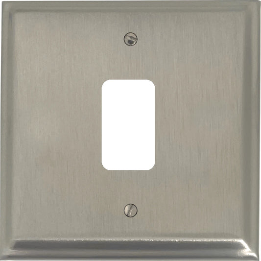 Deco Satin Nickel 1 Gang Grid Plate