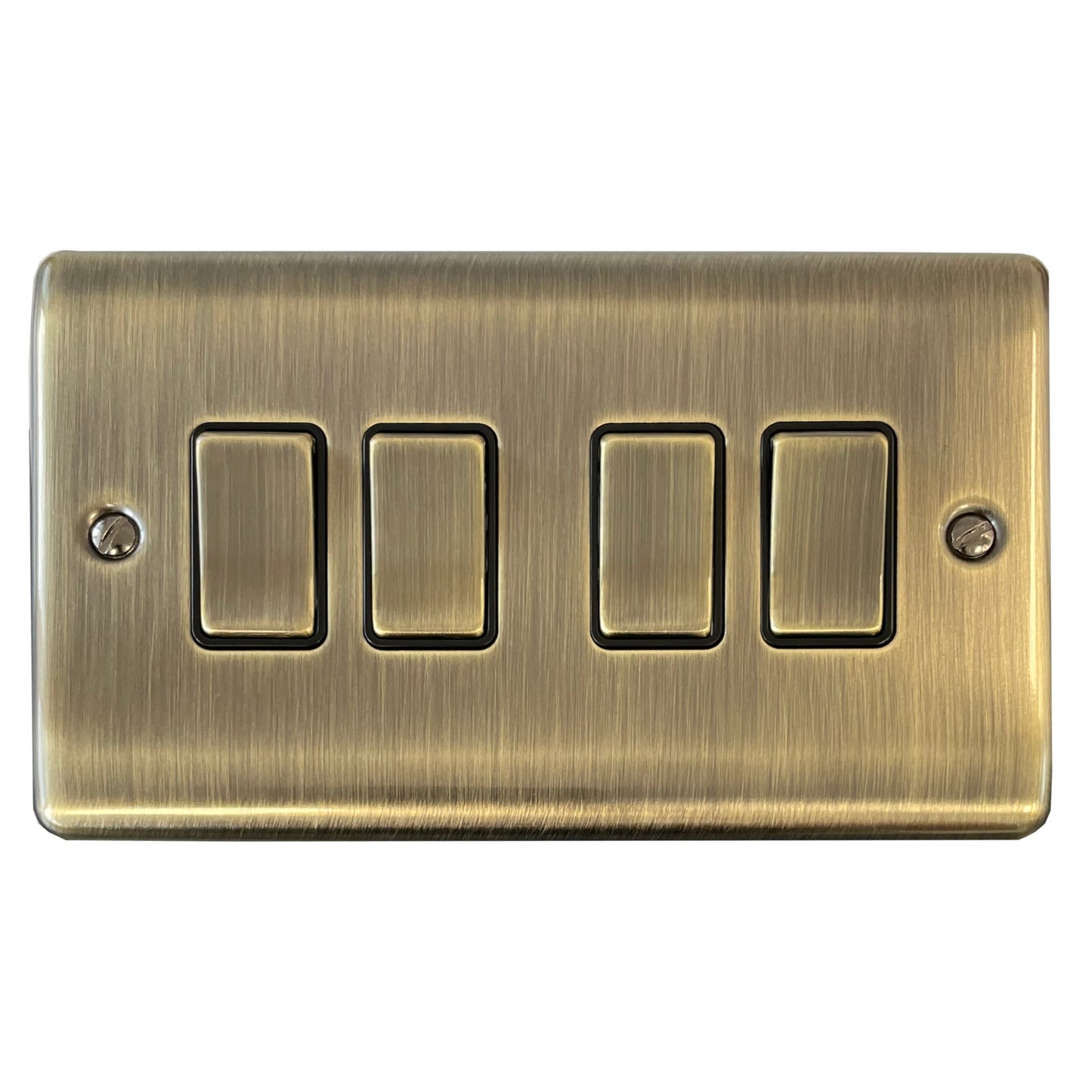 Basics Antique Brass 4 Gang Light Switch