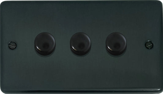 Contour Black Bronze 3 Gang LED Dimmer