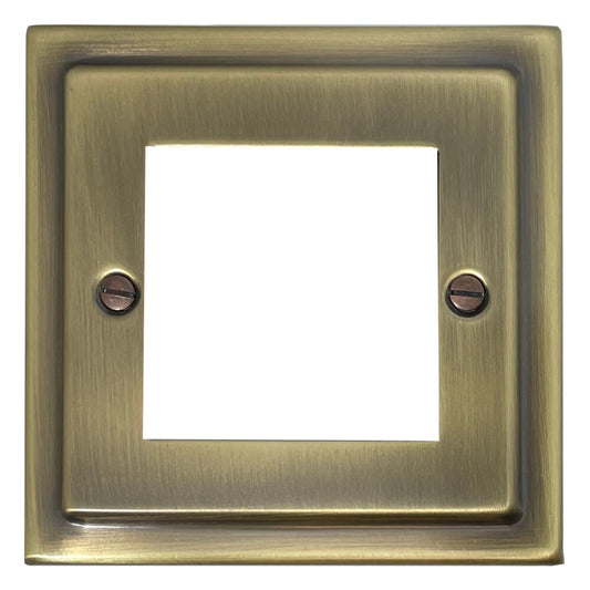 Victorian Light Antique Brass 1 Gang 2 Mod Plate & Frame