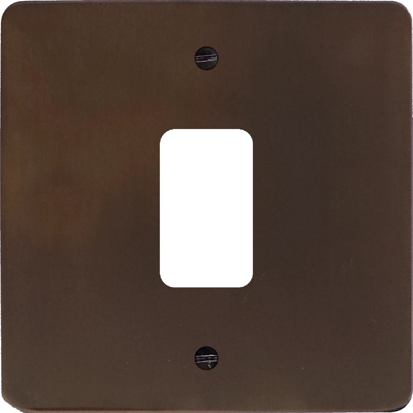 Flat Medium Bronze 1 Gang Grid Plate