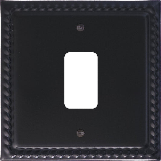 Georgian Flat Black 1 Gang 2 Way Grid Plate