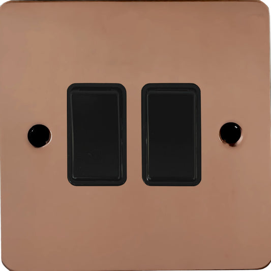 Flat Bright Copper 2 Gang 2 Way Switch
