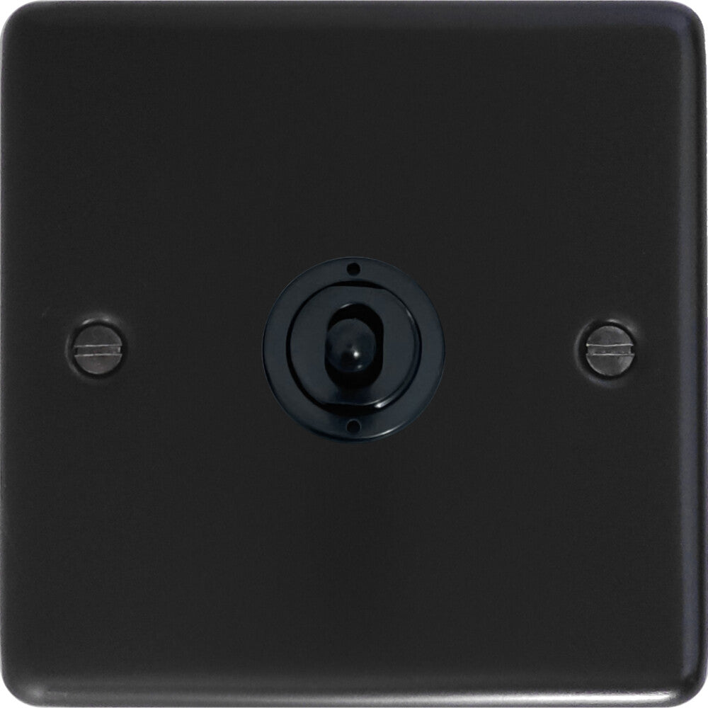Contour Flat Black 1 Gang Toggle Switch (Flat Black Toggle)