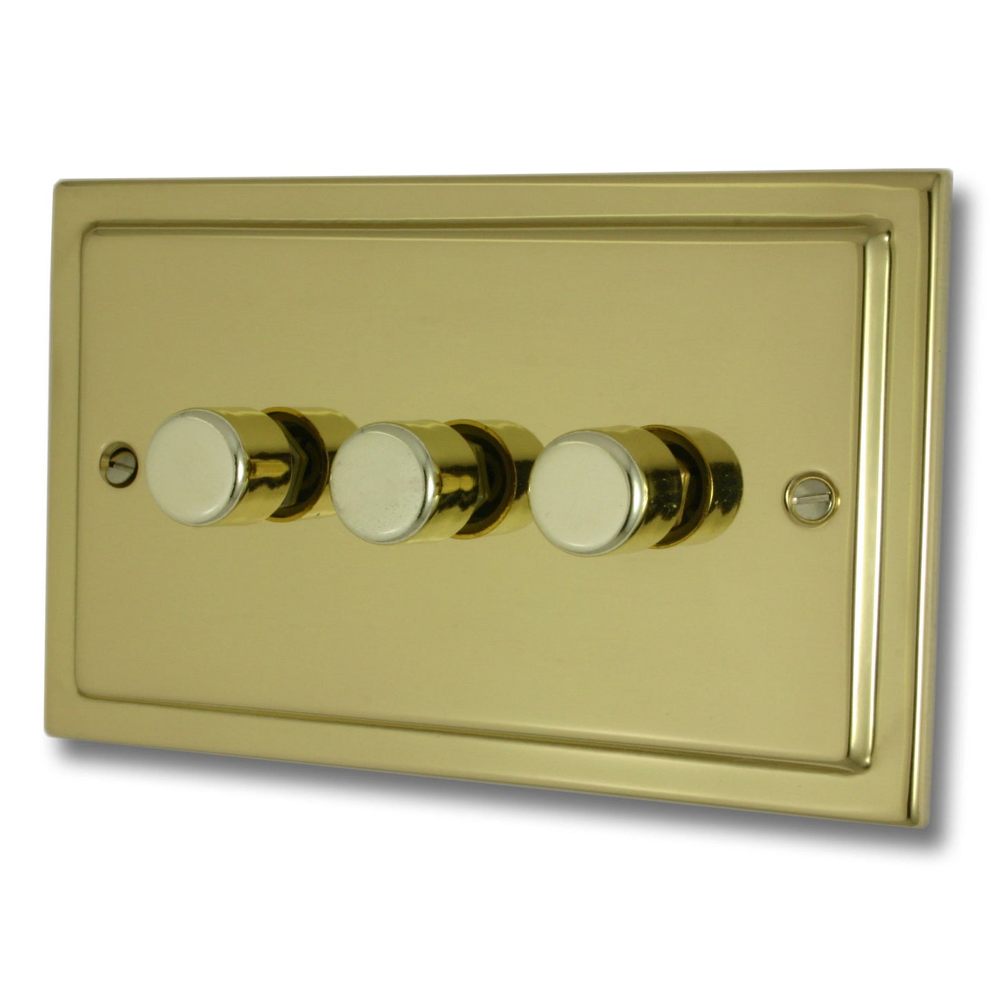 Victorian Polished Brass 3 Gang Dimmer LED
