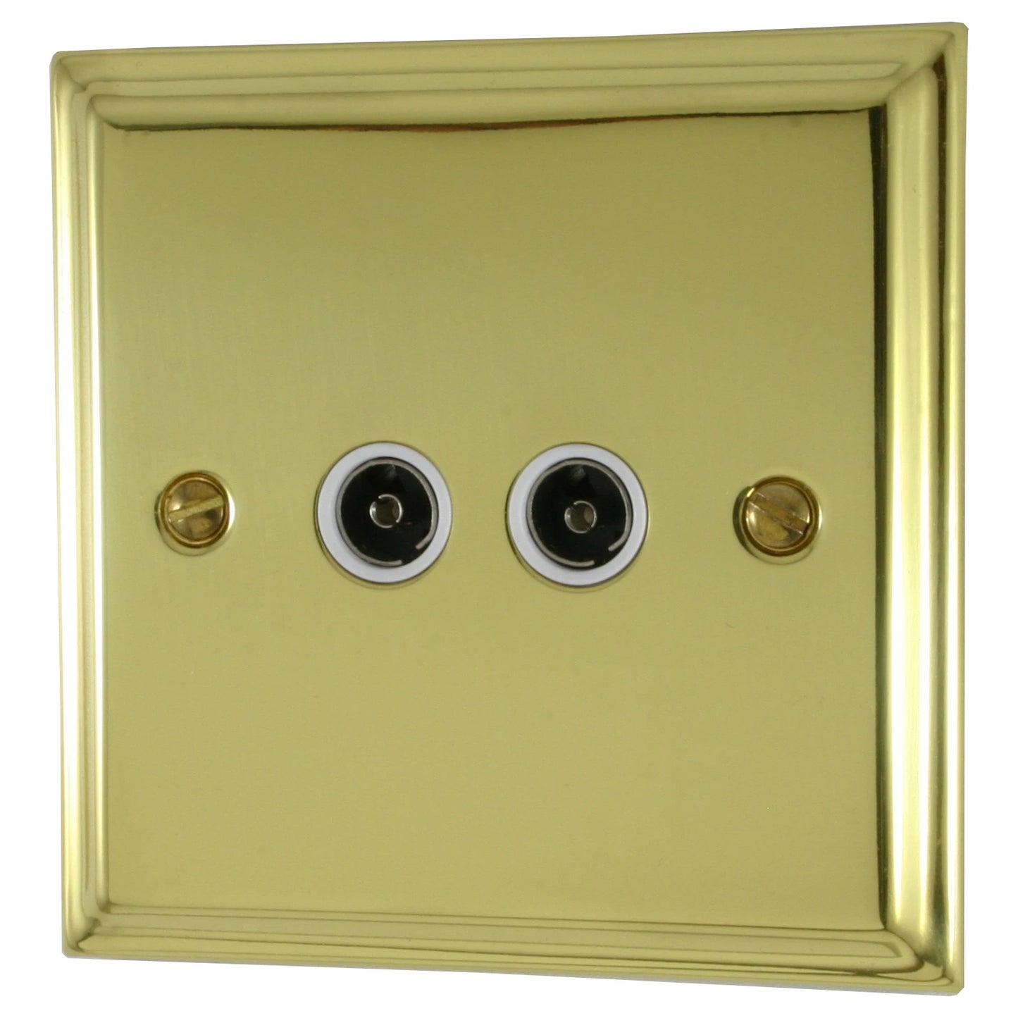 Deco Polished Brass 2 Gang Coax Point