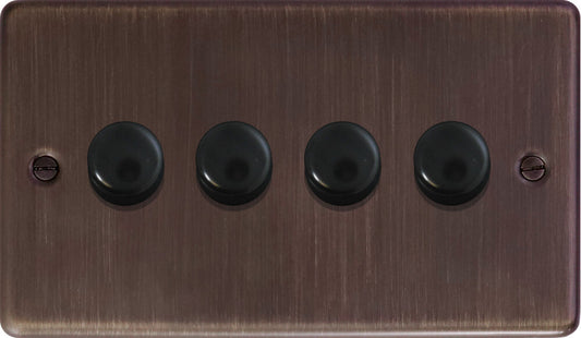 Contour Antique Copper 4 Gang 120W LED Dimmer