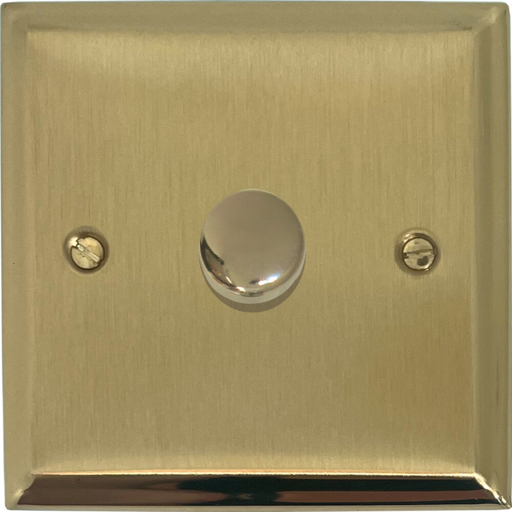 Deco Satin Brass 1 Gang LED Dimmer