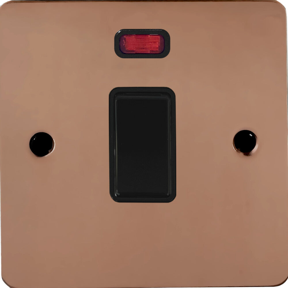 Flat Bright Copper 20A Dp Switch + Neon