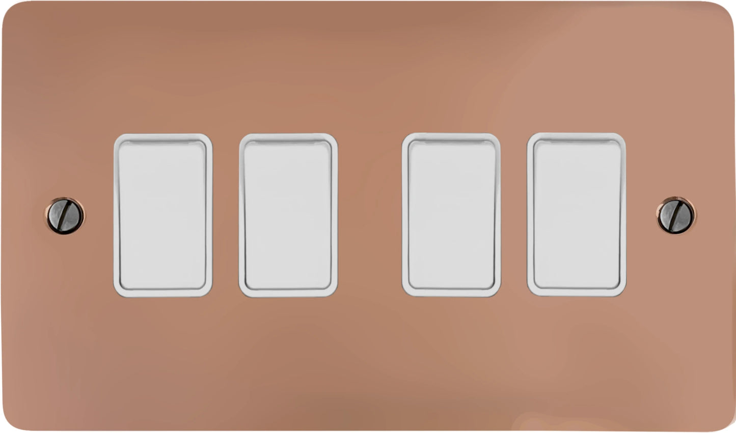 Flat Bright Copper 4 Gang 2 Way Switch