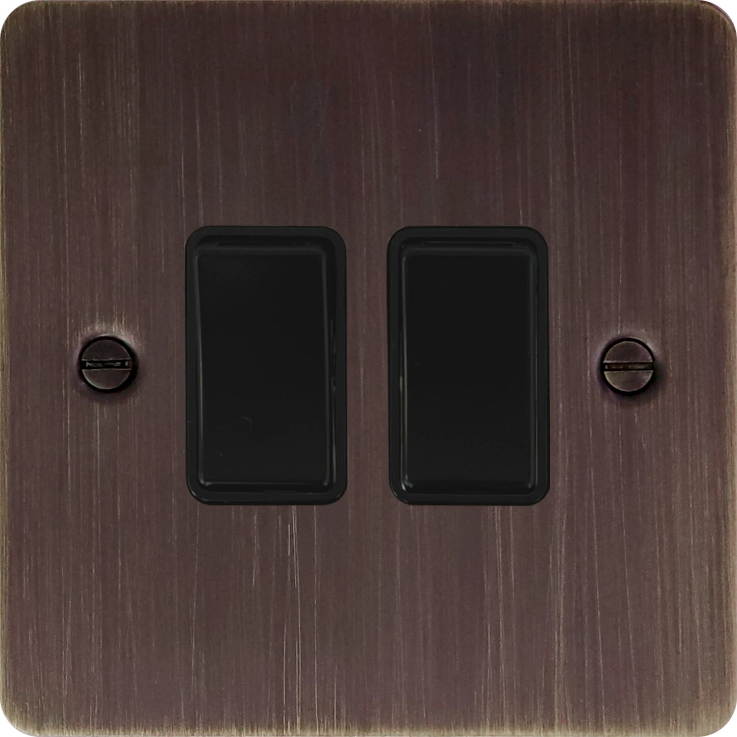 Flat Antique Copper 2 Gang 2 Way Switch