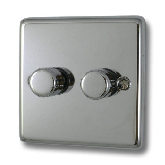 Contour Polished Chrome 2 Gang LED Dimmer
