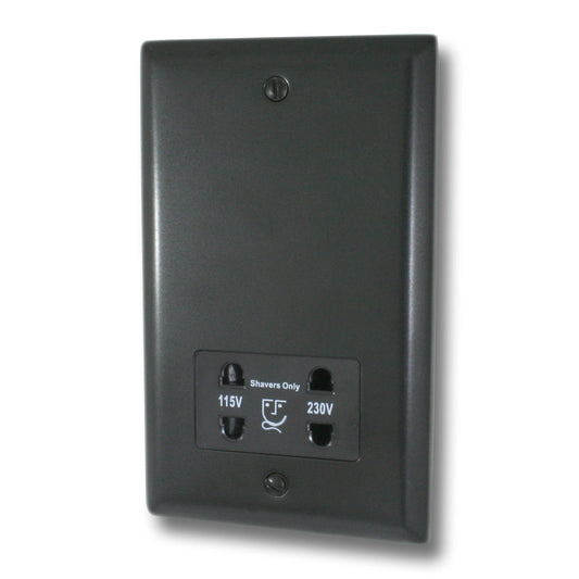 Spectrum Flat Black  Shaver Socket