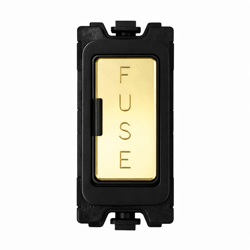 Fuse Holder - Black and Polished Brass Switch