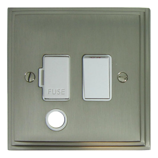 Victorian Satin Nickel Switch Fused Spur & F/Out