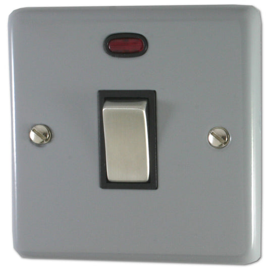 Contour Light Grey 20A Dp Switch + Neon