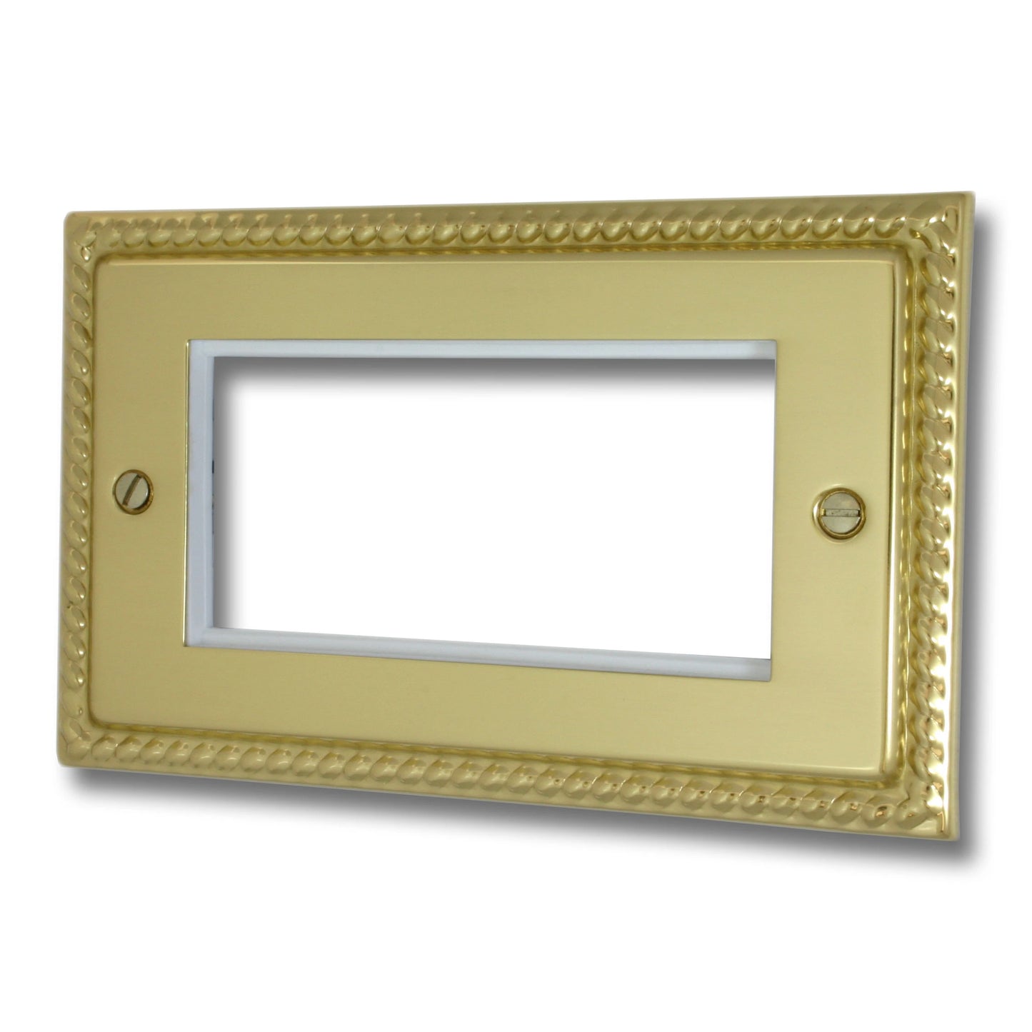 Georgian Polished Brass 4 Mod Plate& Frame