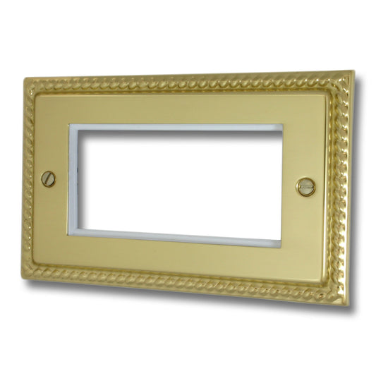 Georgian Polished Brass 4 Mod Plate& Frame