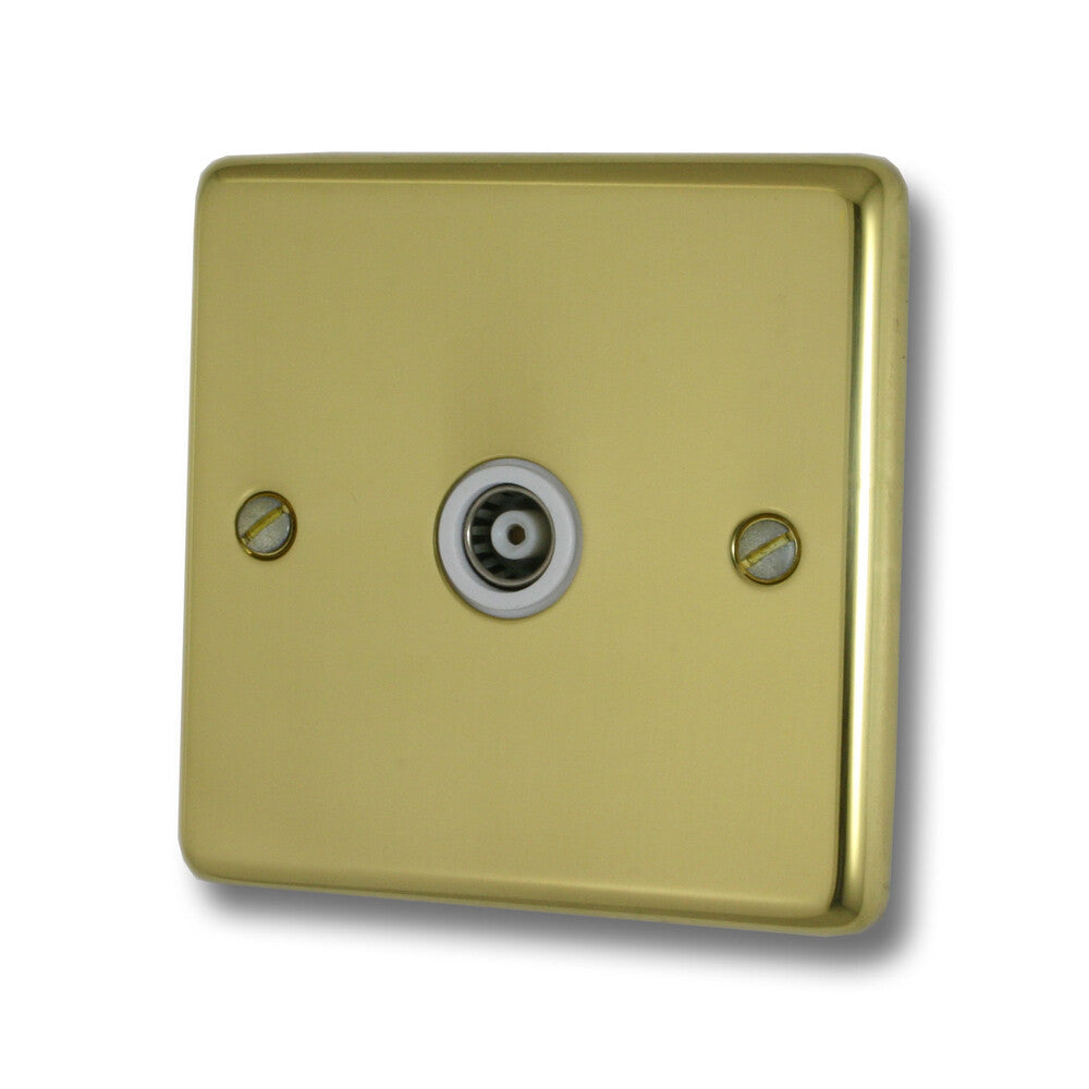 Contour Polished Brass 1 Gang Coax Point