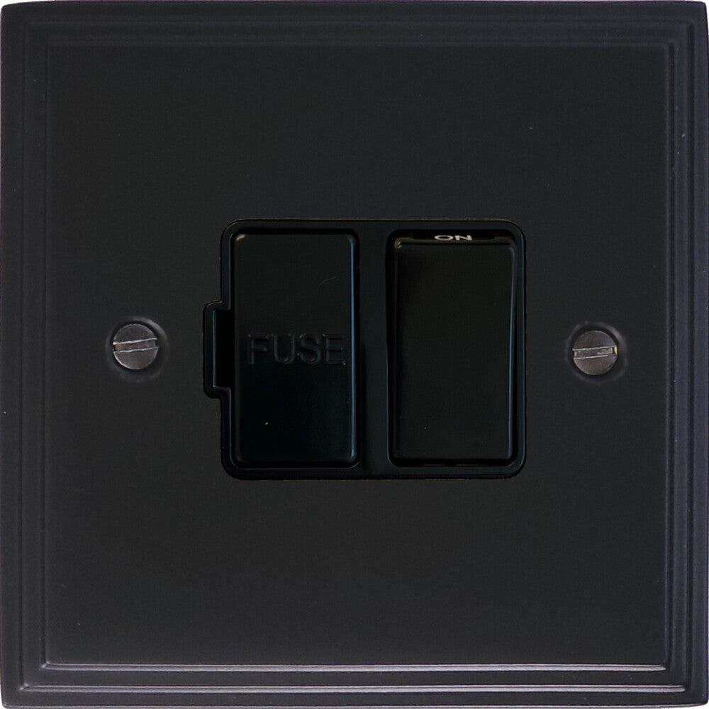 Victorian Flat Black Switched Fused Spur