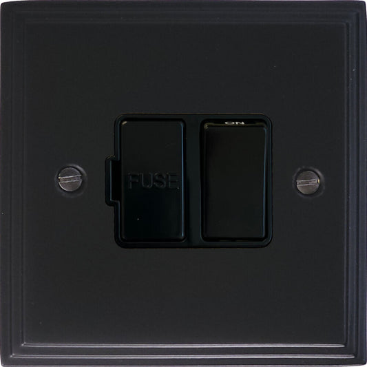 Victorian Flat Black Switched Fused Spur