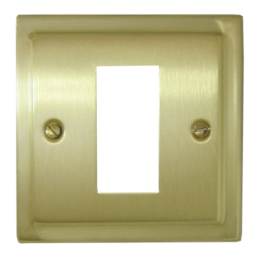Victorian Satin Brass 1 Gang Mod Plate & Frame