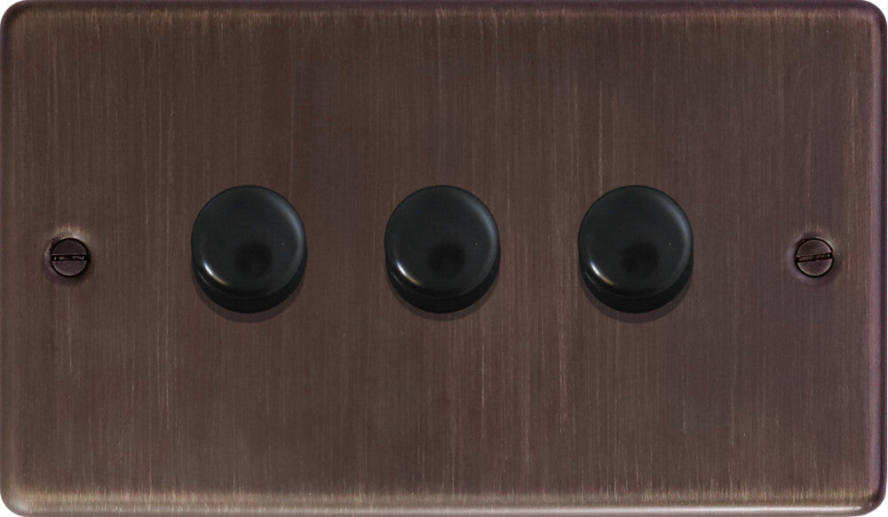Contour Antique Copper 3 Gang 120W LED Dimmer