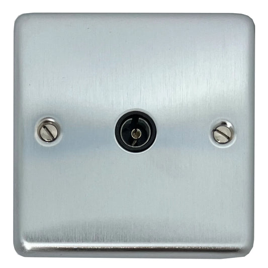 Contour Satin Chrome 1 Gang Coax Point
