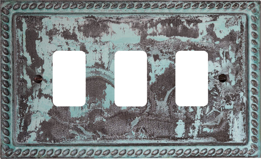 Georgian Verdigris 3 Gang Grid Plate