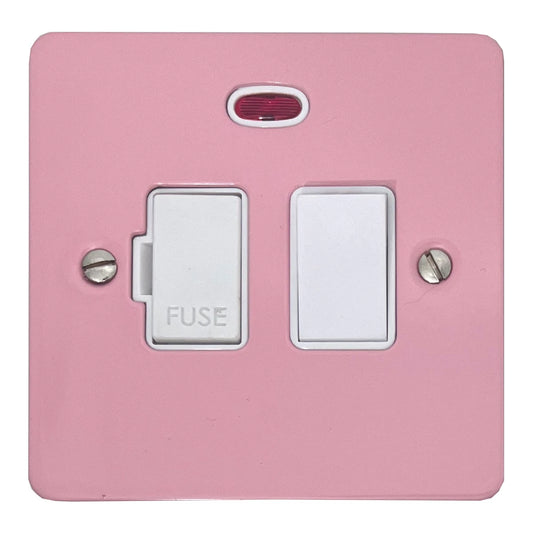 Flat Gloss Pink Switched Fuse Spur with Neon (White Switch)