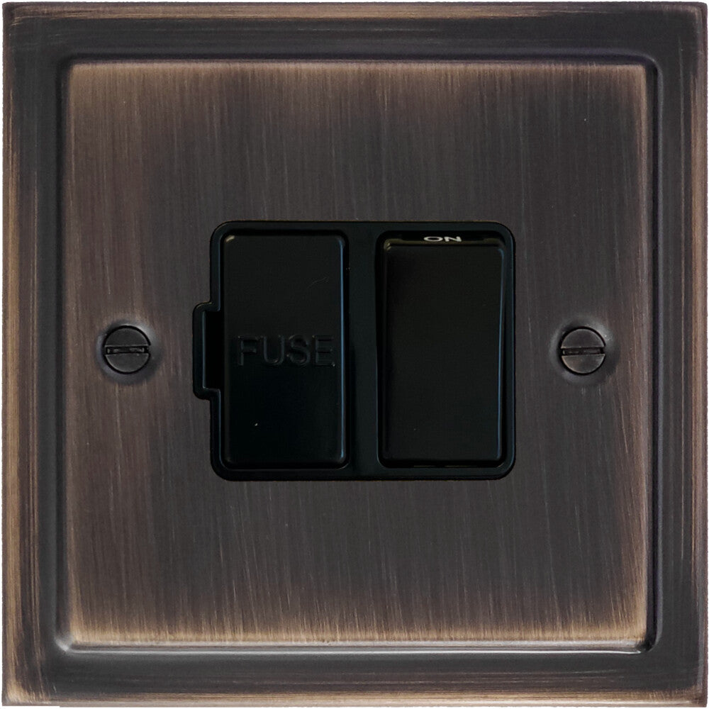 Victorian Antique Copper Switched Fuse Spur (Black Switch)