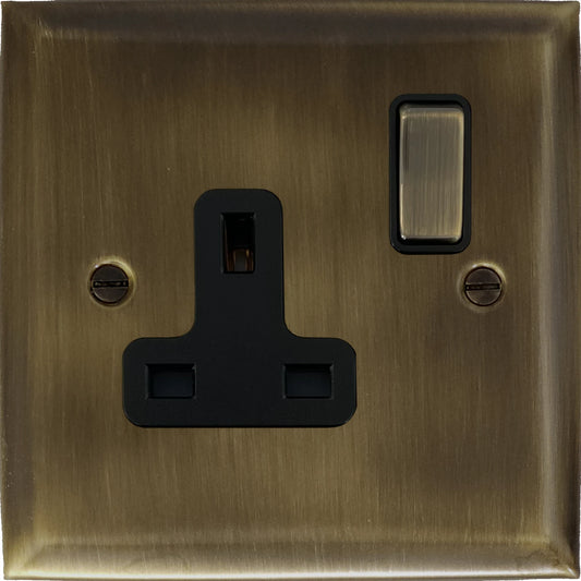 Spectrum Antique Brass 1 Gang Socket - Spectrum range electrical socket