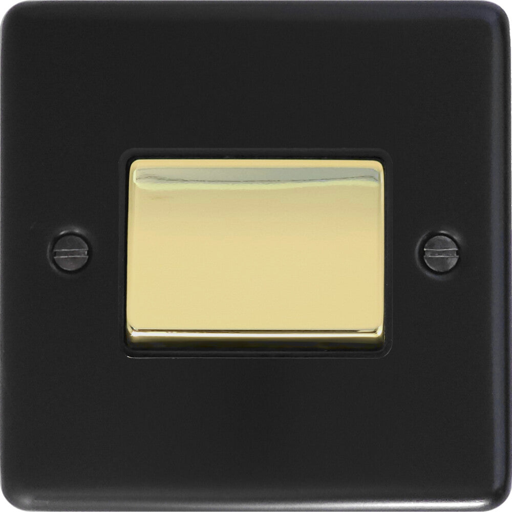 Contour Flat Black Fan Isolator (Brass Switch)