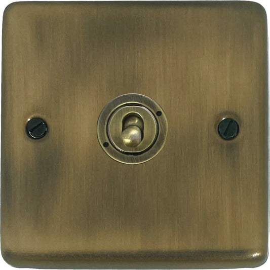 Contour Light Antique Brass 1 Gang Toggle Switch