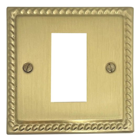 Georgian Satin Brass 1 Gang Mod Plate & Frame