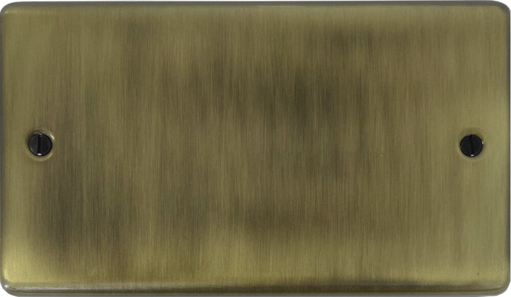 Contour Light Antique Brass 2 Gang Blank