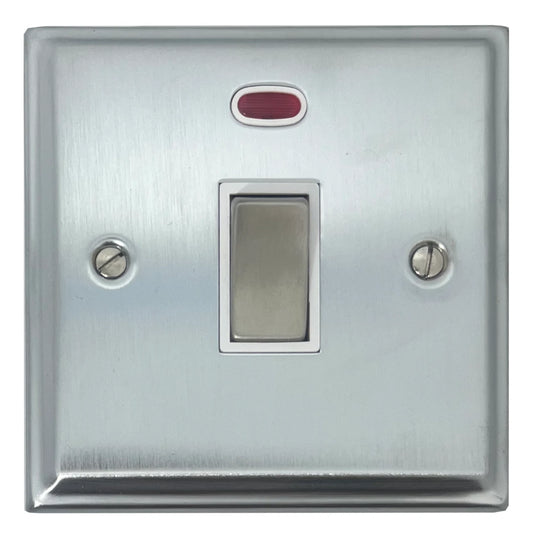 Deco Satin Chrome 20A Dp Switch + Neon
