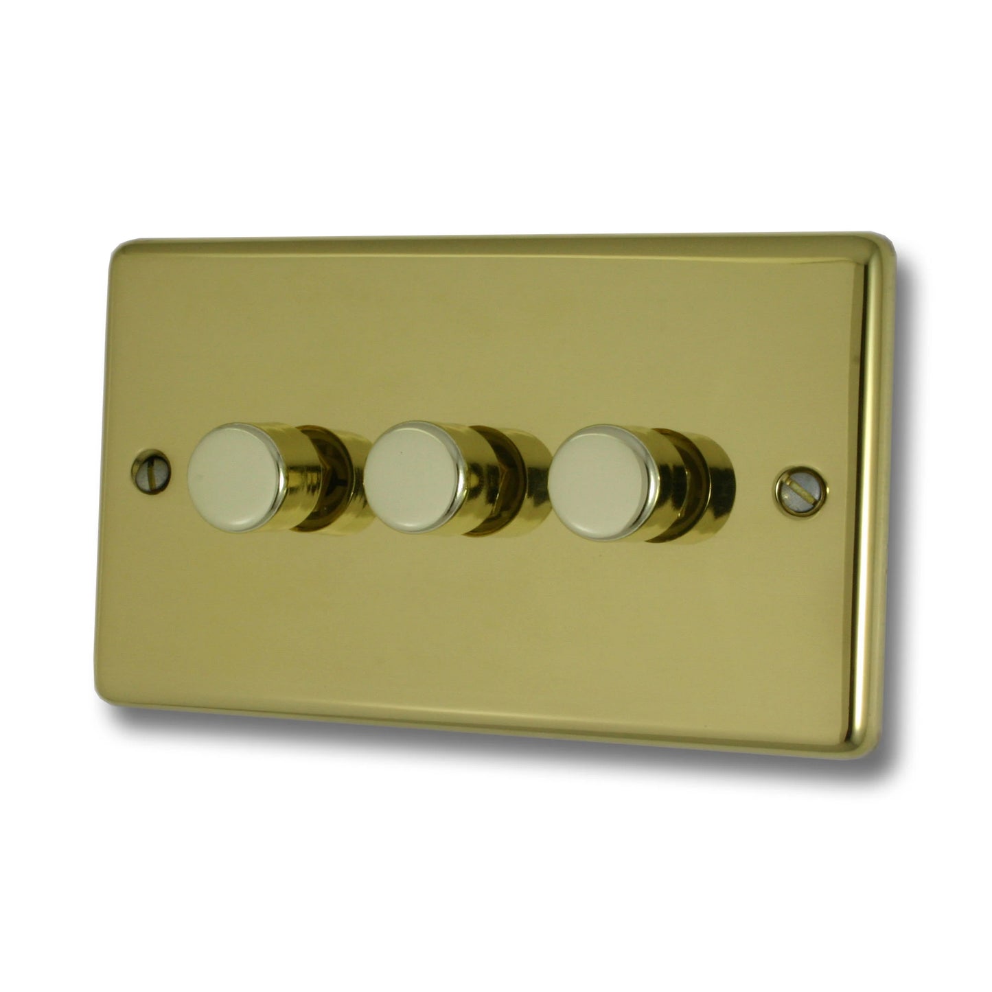 Contour Polished Brass 3 Gang Dimmer LED