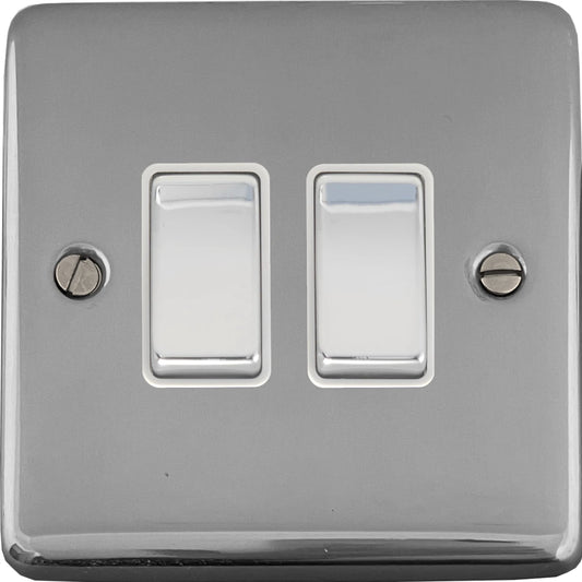 Contour Polished Chrome 2 Gang 2 Way Switch