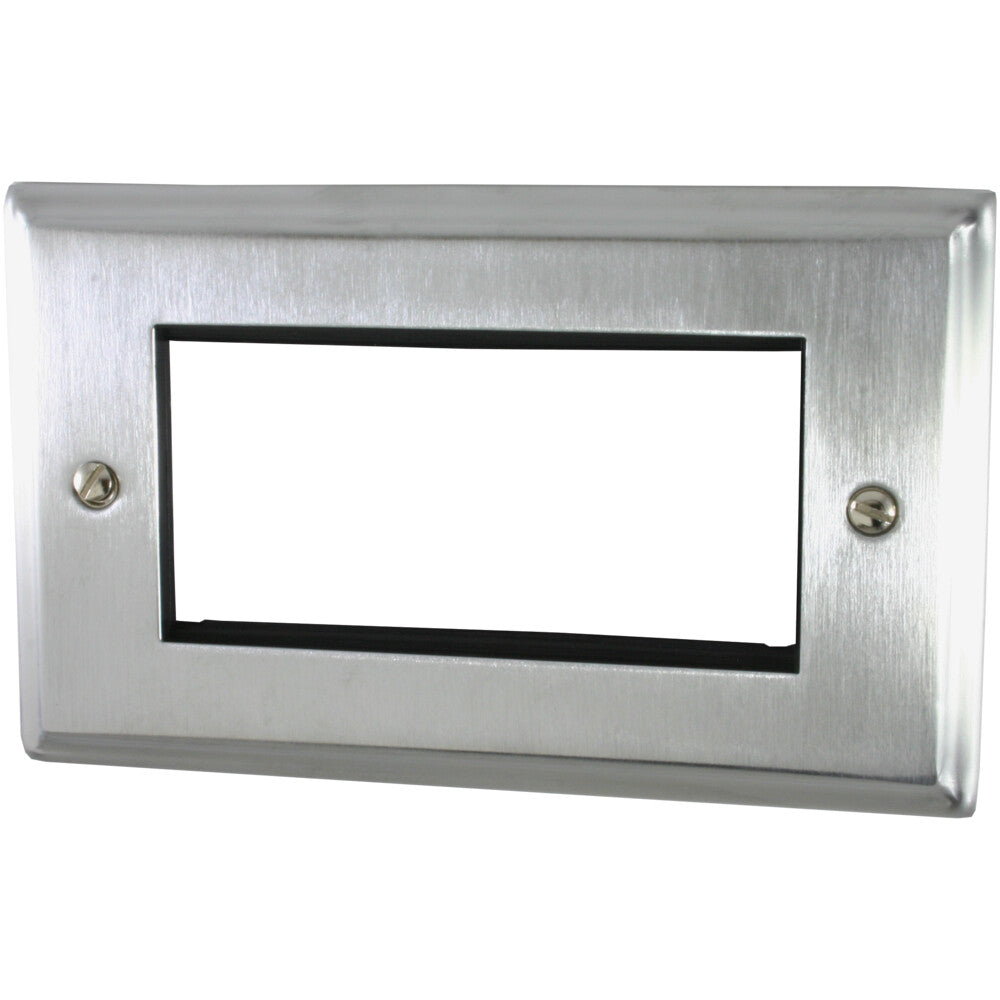 Deco Satin Chrome 2 Gang 4 Mod Euro