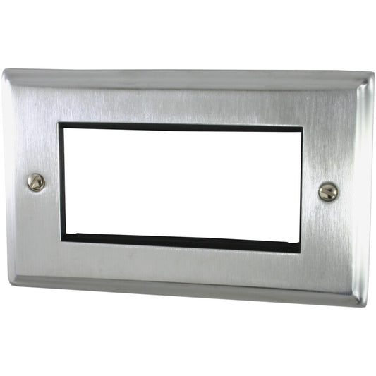 Deco Satin Chrome 2 Gang 4 Mod Euro