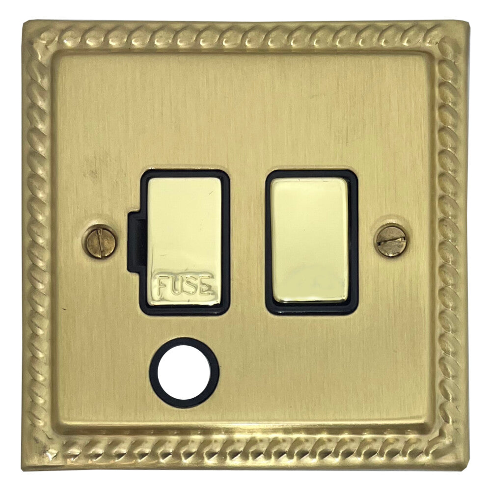 Georgian Satin Brass Switch Fused Spur Flex Outlet