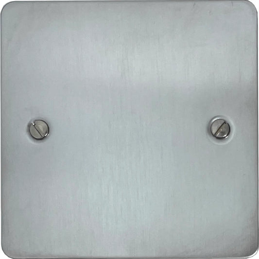 Flat Satin Chrome 1 Gang Blank